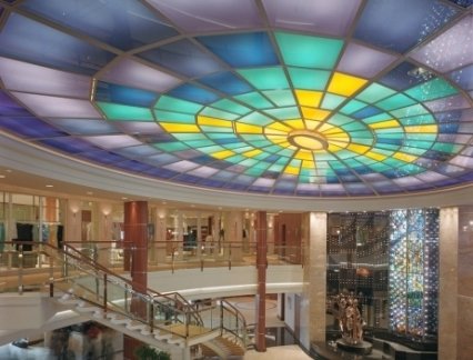 Vanceva Color laminated glass for a lighted ceiling