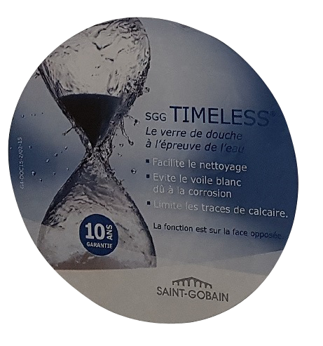 Etiquette Timeless verre résistant à l'usure dûe au calcaire