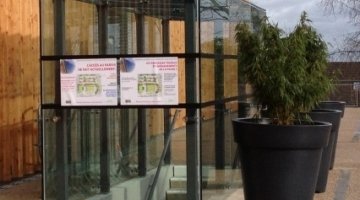 Point-fixed Glass shelter for Marly-le-Roi car park entrance