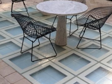 Glass floor store tiles