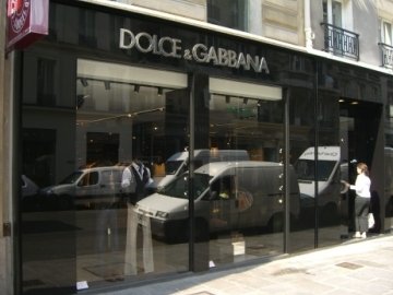 Black back painted glass for D&G shop window