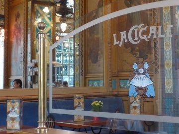 Décor réalisé sur verre pour la Brasserie La Cigale