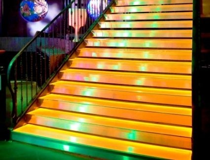 Evasafe laminated glass for a lighted staircase