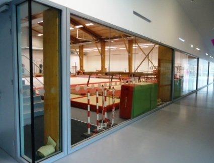 Fire resistant clear laminated glass partitions: Pyrobel Vision line