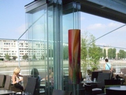 Clear toughened glass for opening and folding partitions