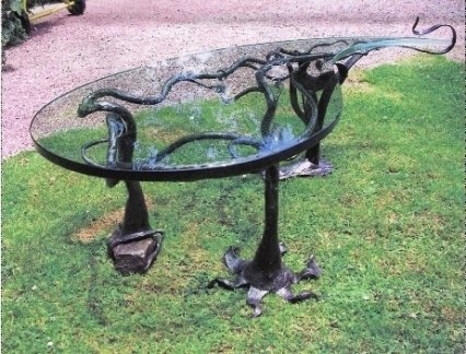 verre & ferronnerie d'art pour une table