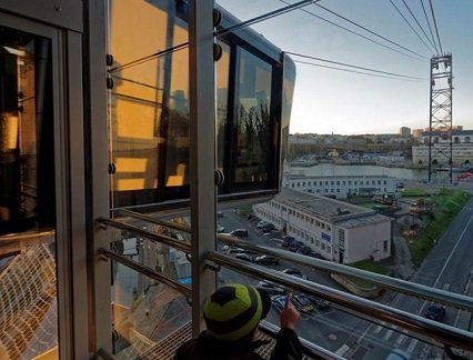Laminated Glass Plastofloat for the cable-car stations in Brest